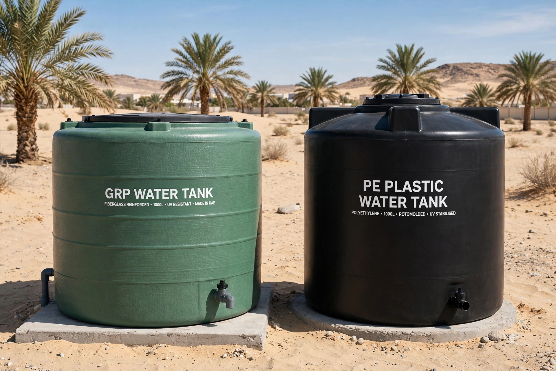 GRP fiberglass vs plastic water tanks UAE comparison